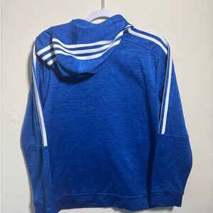 Adidas Hoodie Youth Boys Large 18/20 Blue Stripes Long Sleeve Pullover